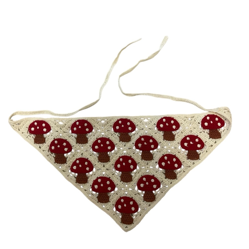 Magic Mushroom‎ boho hippie Crochet Bandana